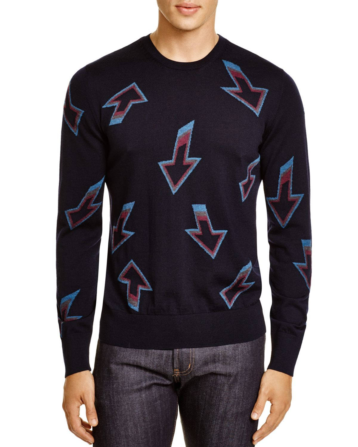 Paul Smith Wool Knit Arrow Sweater in Navy (Blue) - Lyst