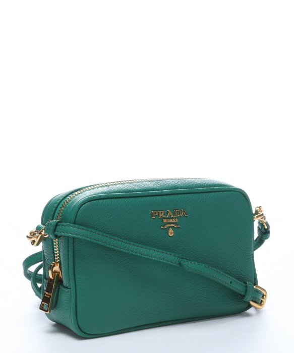 Prada Green Leather Mini Convertible Crossbody Bag in Green | Lyst