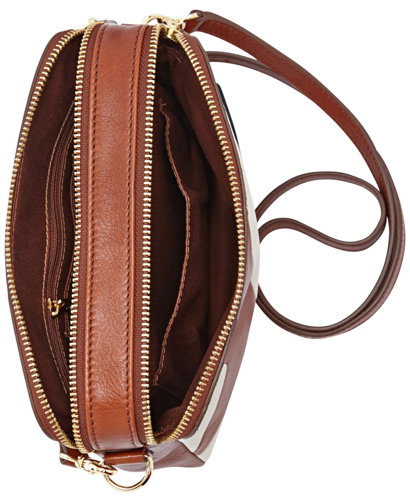 Fossil Sydney Leather Patchwork Crossbody in Brown Lyst