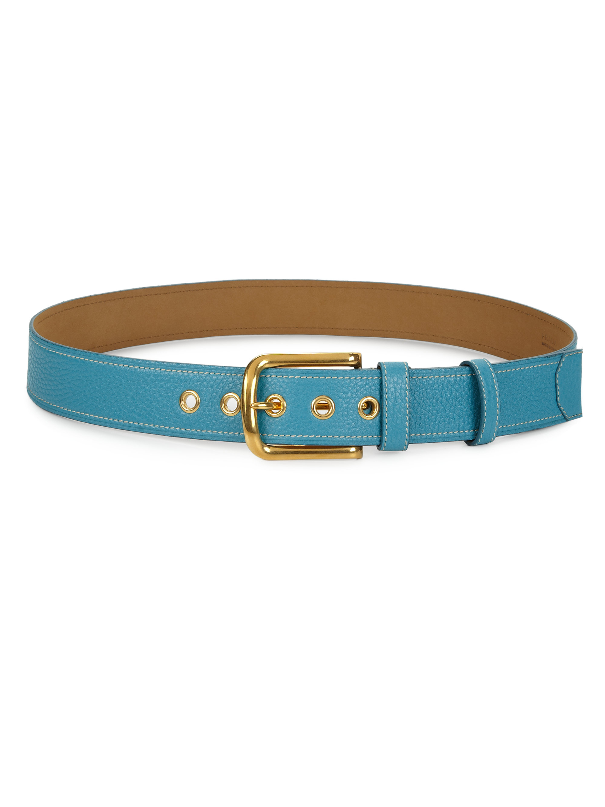 Lyst - Prada Cinture Leather Belt in Blue