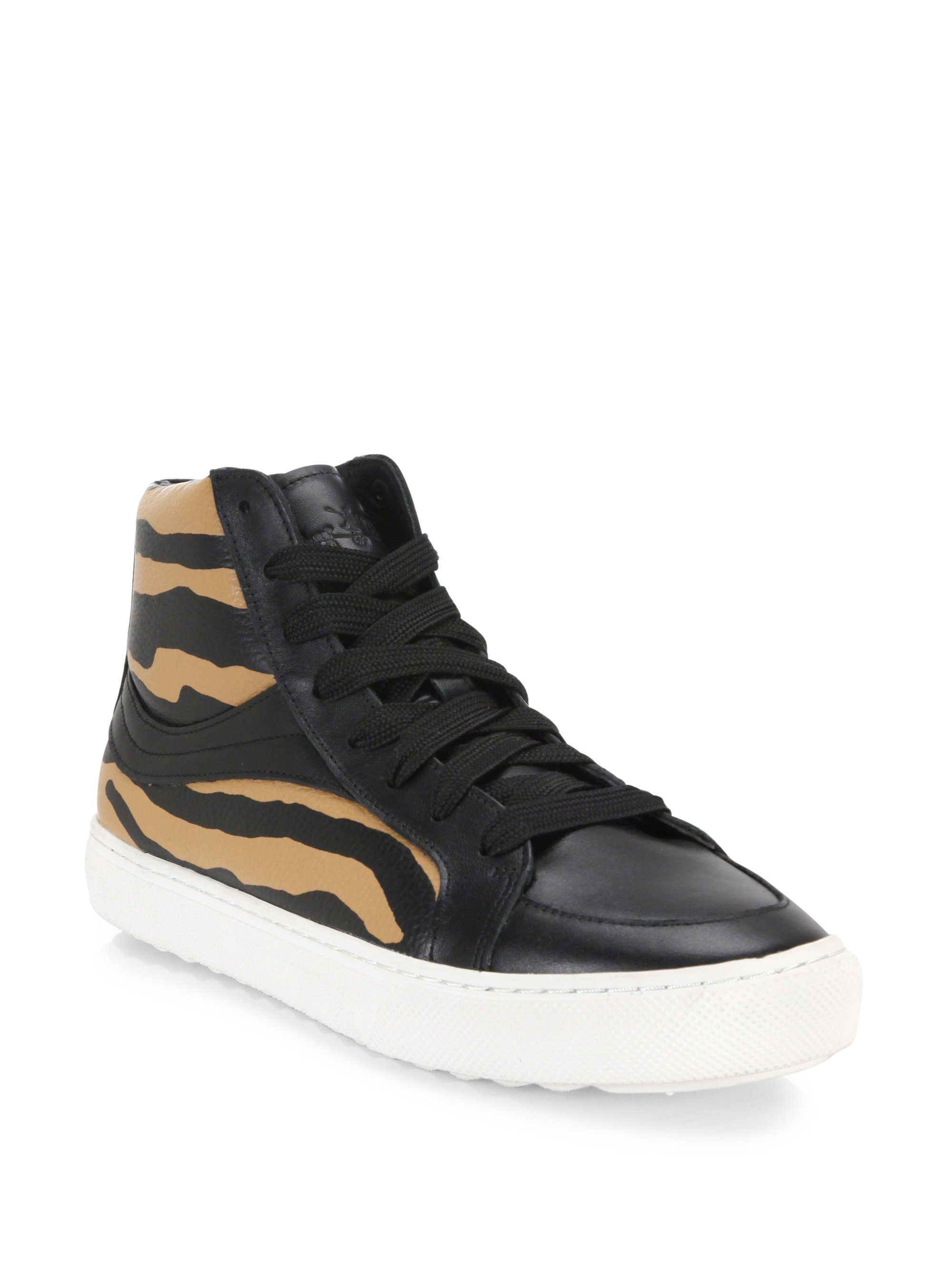 Coach Animal Print Hightop Sneakers Lyst