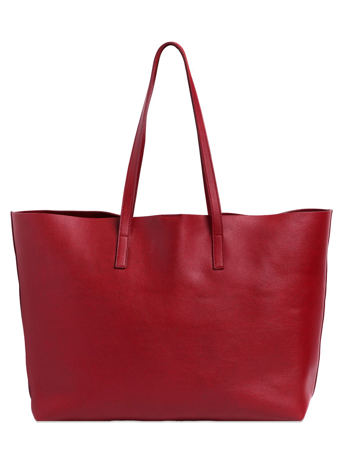 Saint Laurent Soft Leather Tote Bag in Red - Lyst