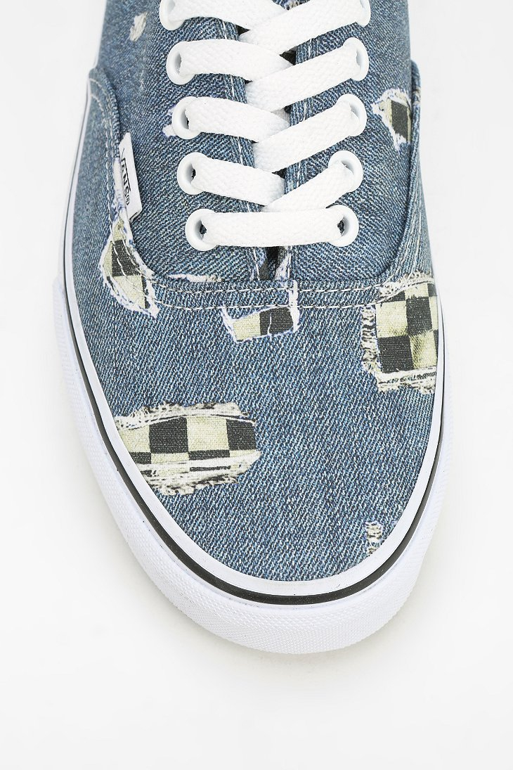 checkered denim sneakers