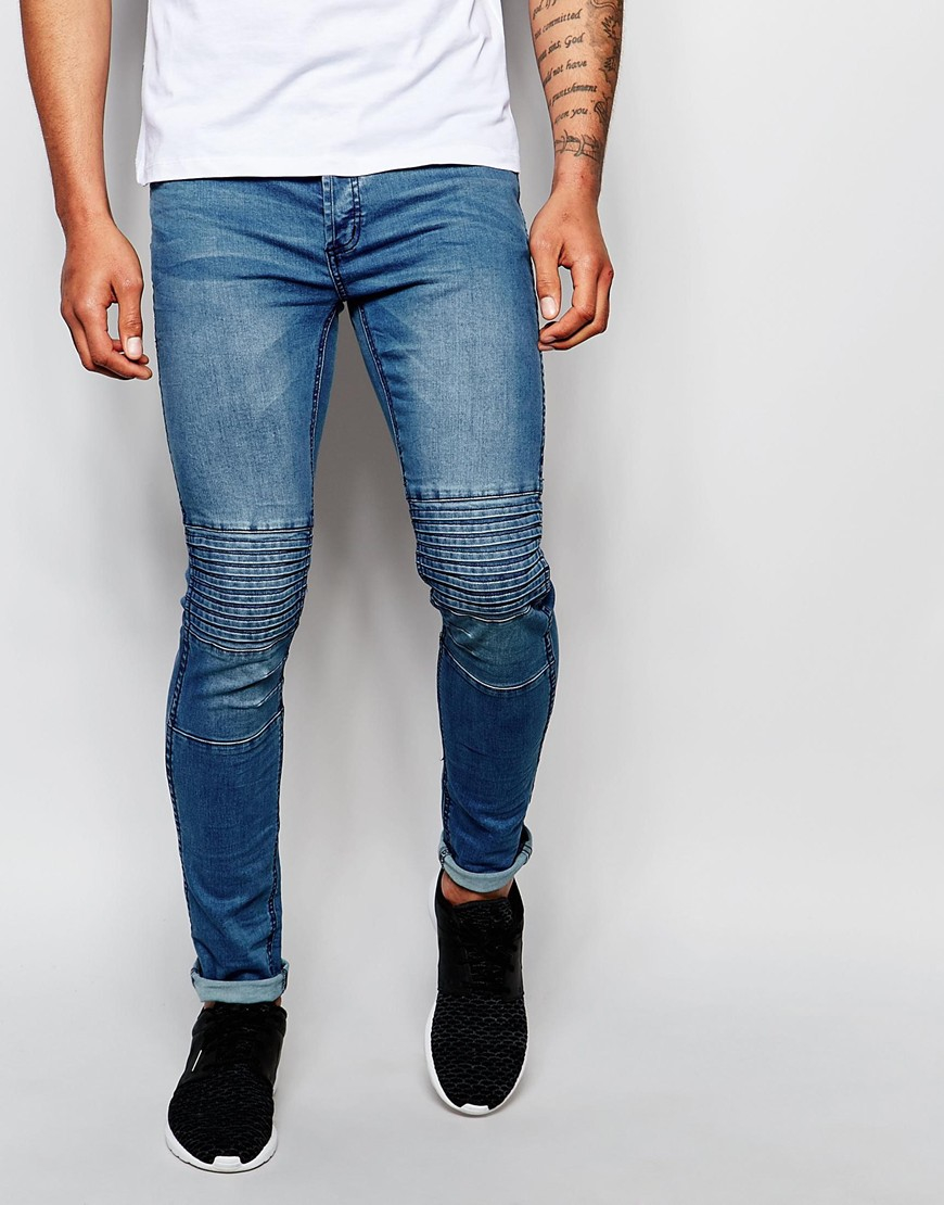 biker detail jeans