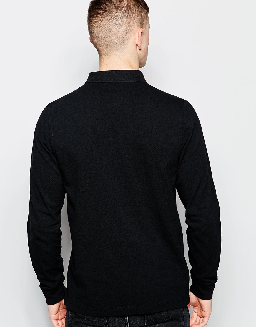 Fred Perry Long Sleeve Polo Shirt In Slim Fit Exclusive in Black for Men |  Lyst