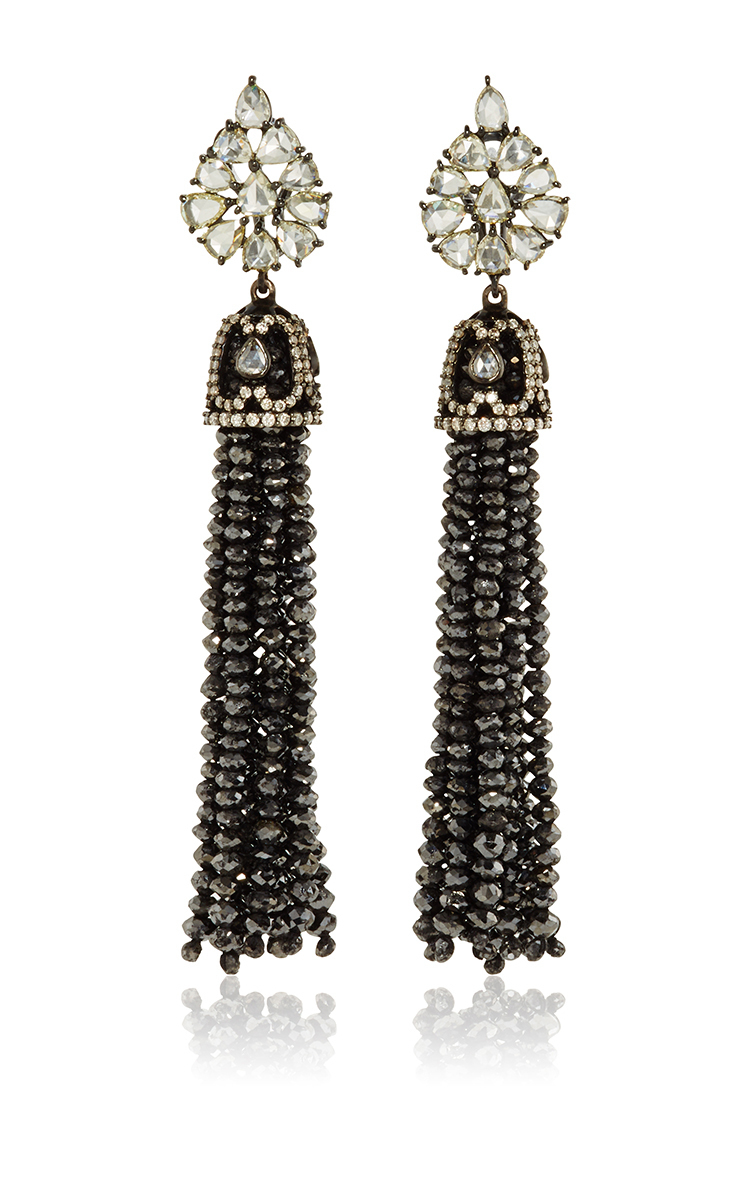 Lyst Sutra Black Diamond Bead Chandelier Earrings In Gallery