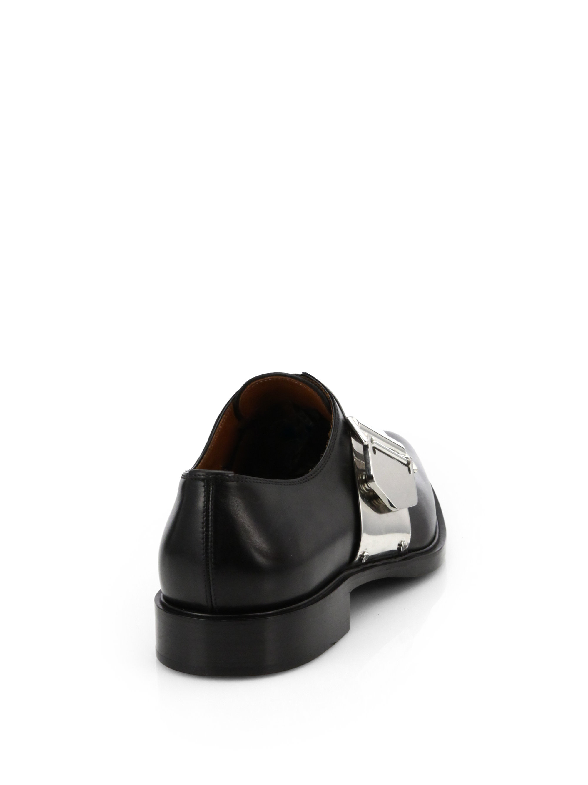 Givenchy Richelieu Metal Buckle Leather Shoes in Black (Metallic) for ...