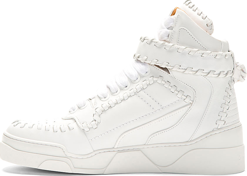 white leather baseball boots