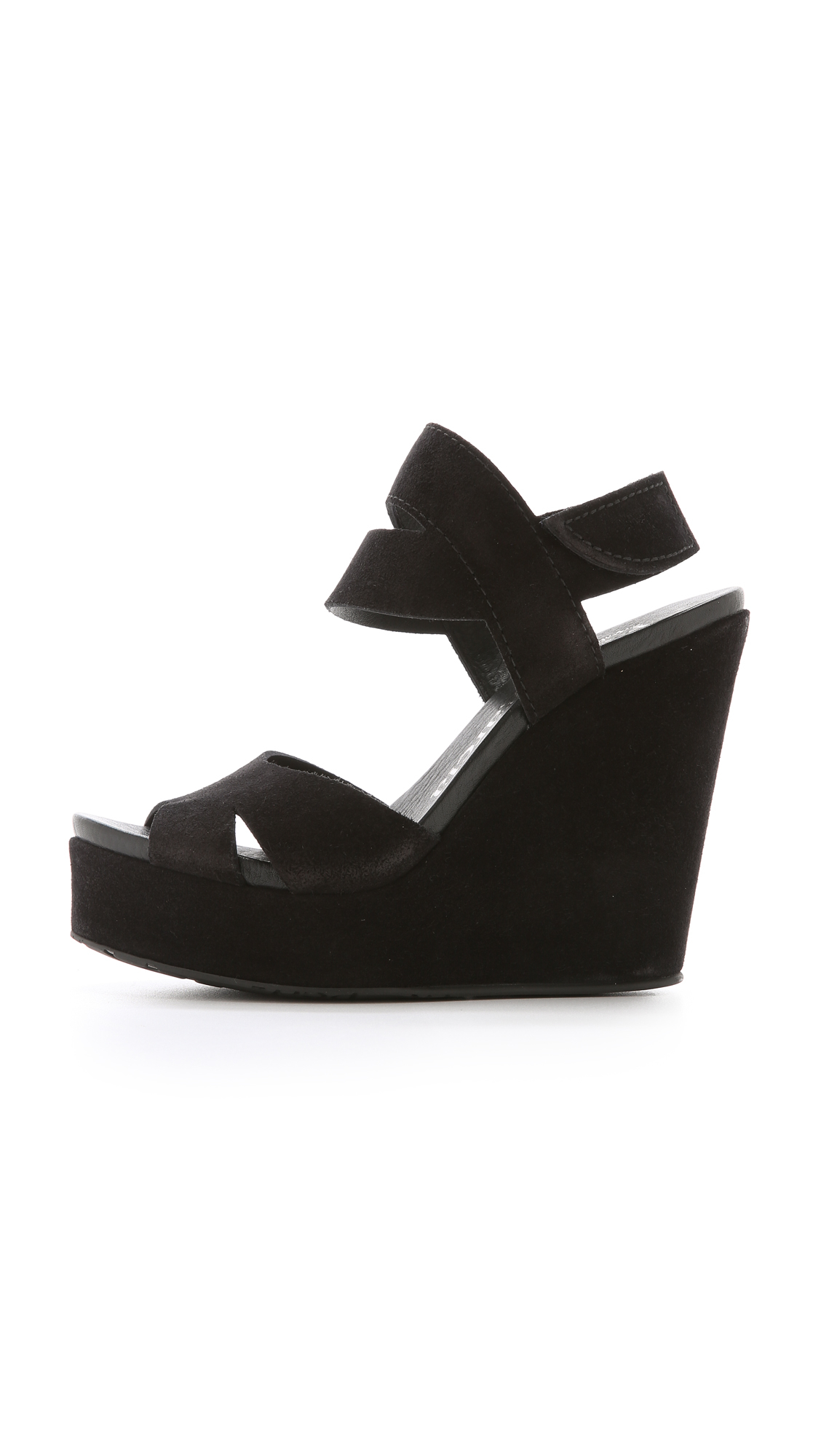 Pedro Garcia Teilor Platform Wedge Sandals in Black | Lyst