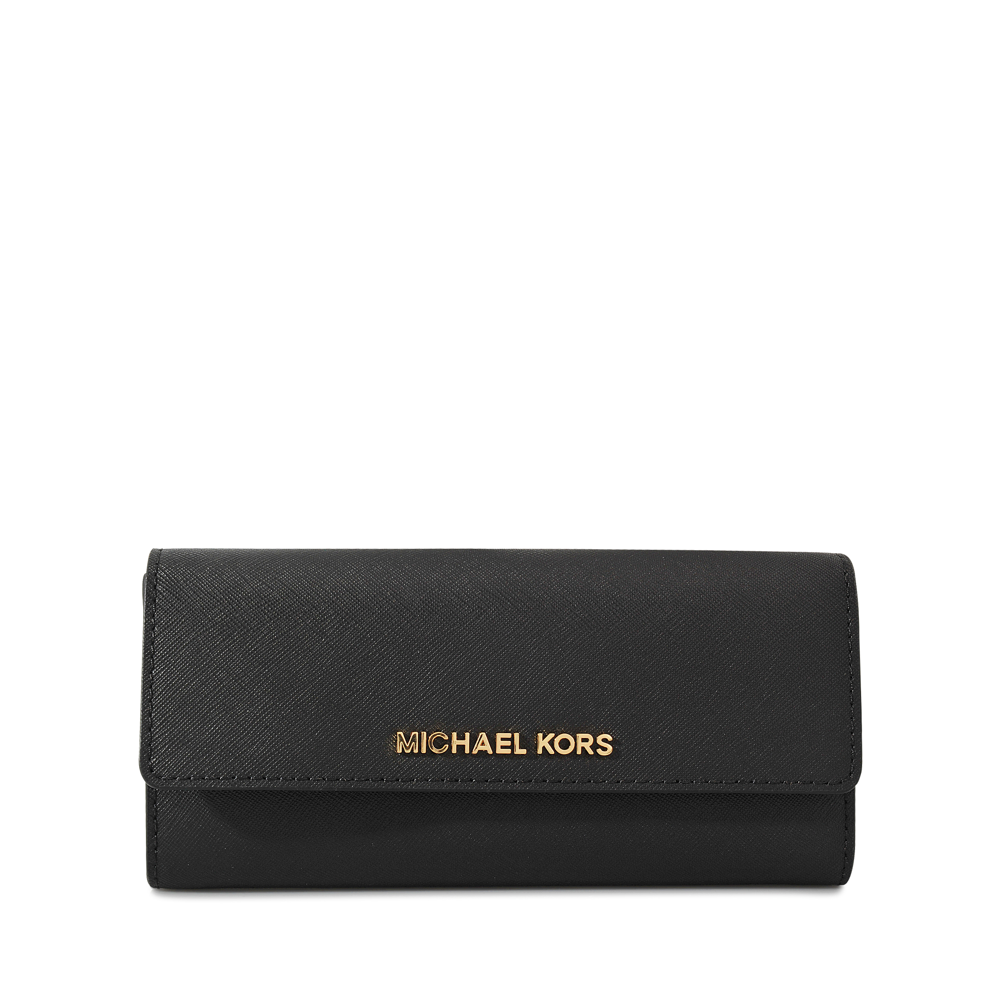 Michael Kors Jet Set Travel Lg Flap Carryall Wallet in Black | Lyst