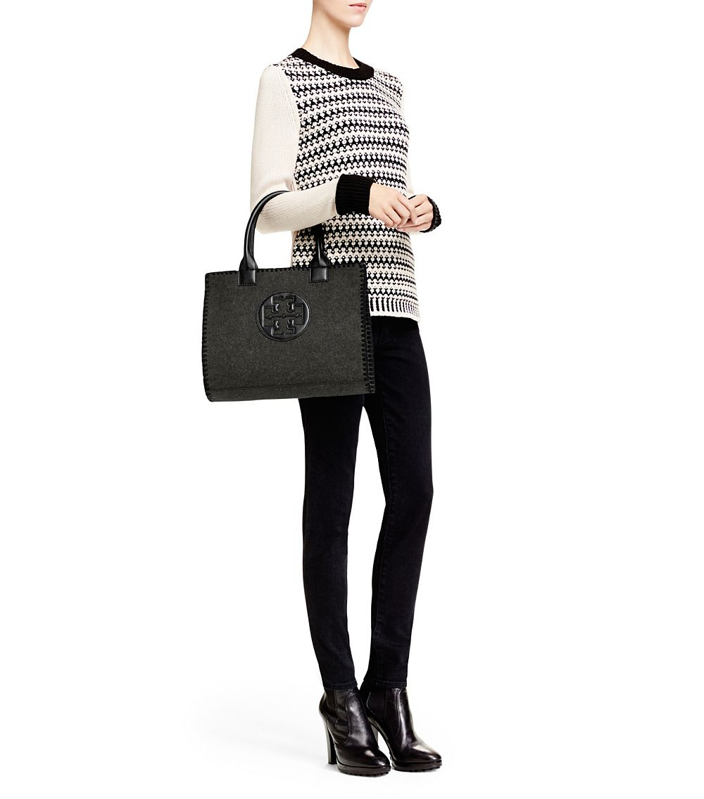tory burch ella mini tote black