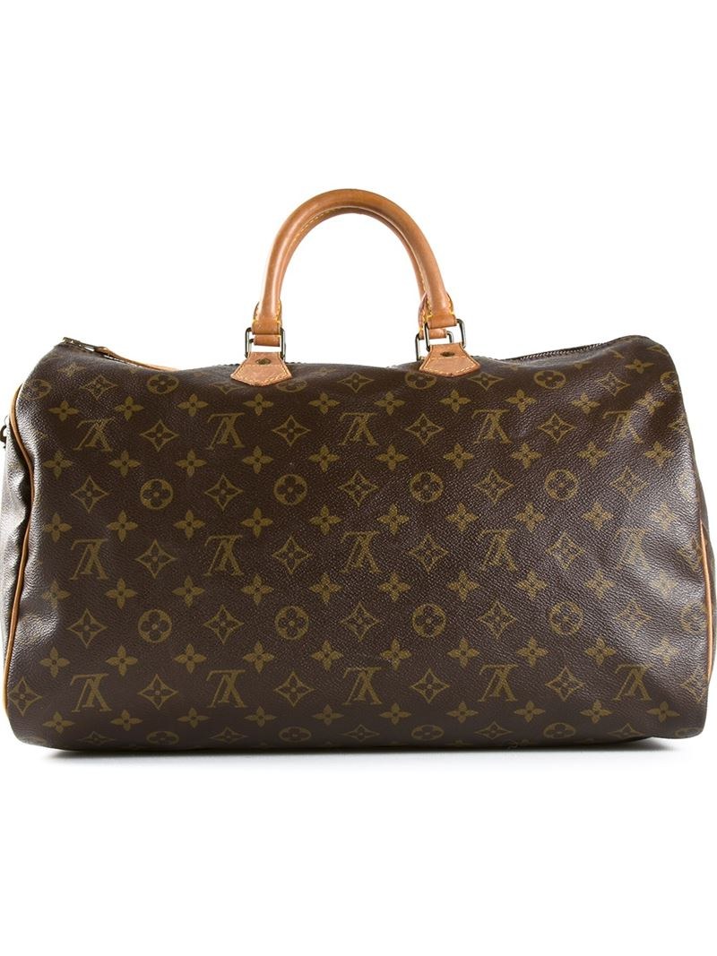 Louis Vuitton Leather Monogram Speedy 40 Bag in Brown - Lyst