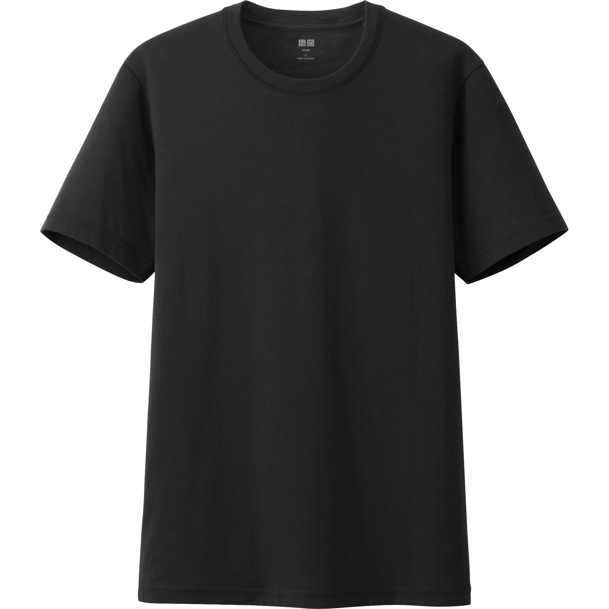 Uniqlo Men Supima Cotton Crew Neck Short Sleeve T-shirt in Black for ...