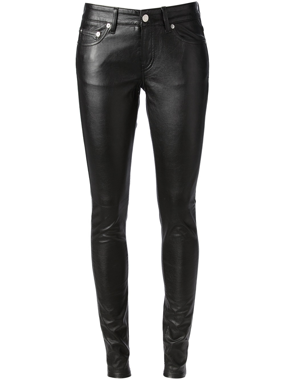 Lyst - Saint laurent Faux Leather Trousers in Black for Men