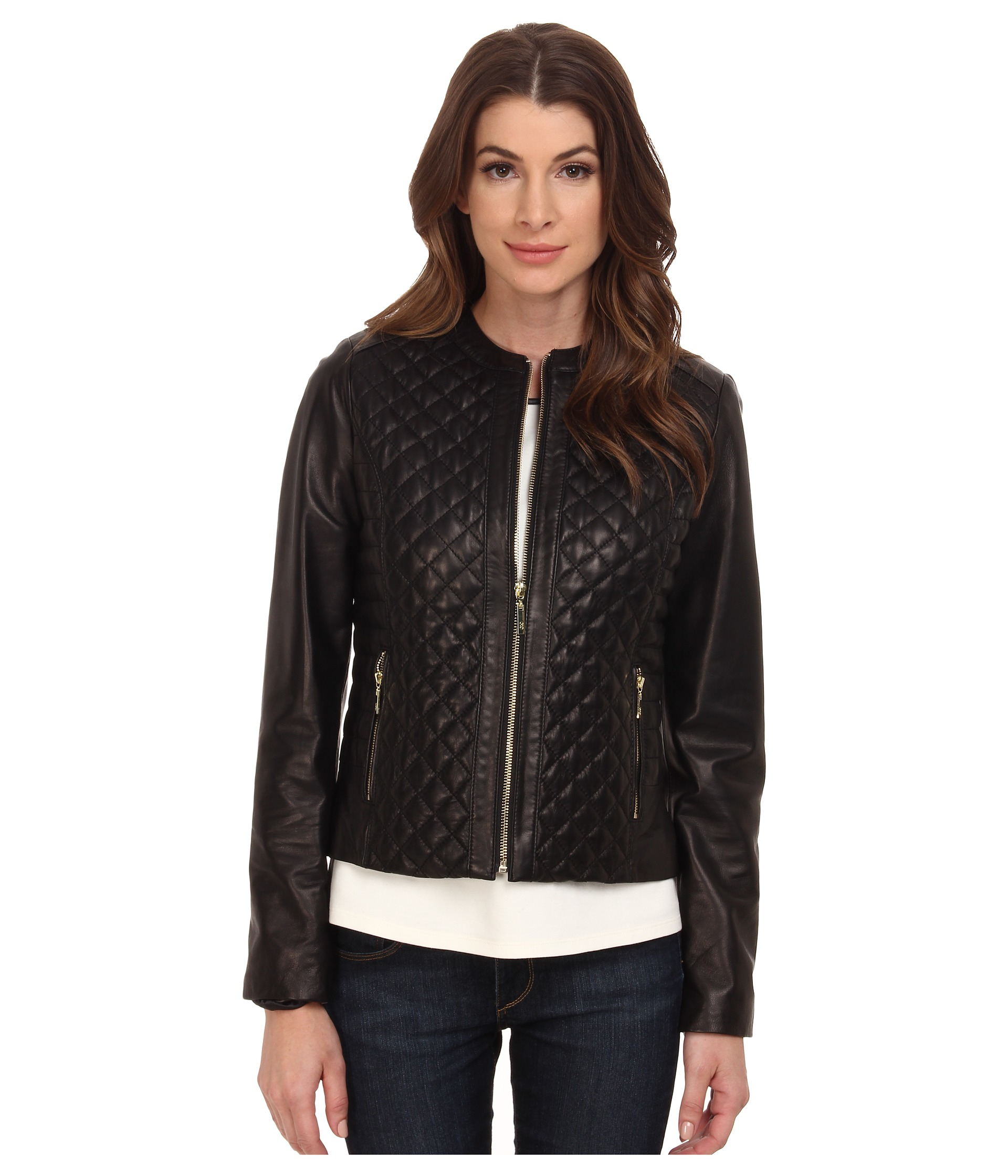 Cole Haan Womens Short Quilted Jacket