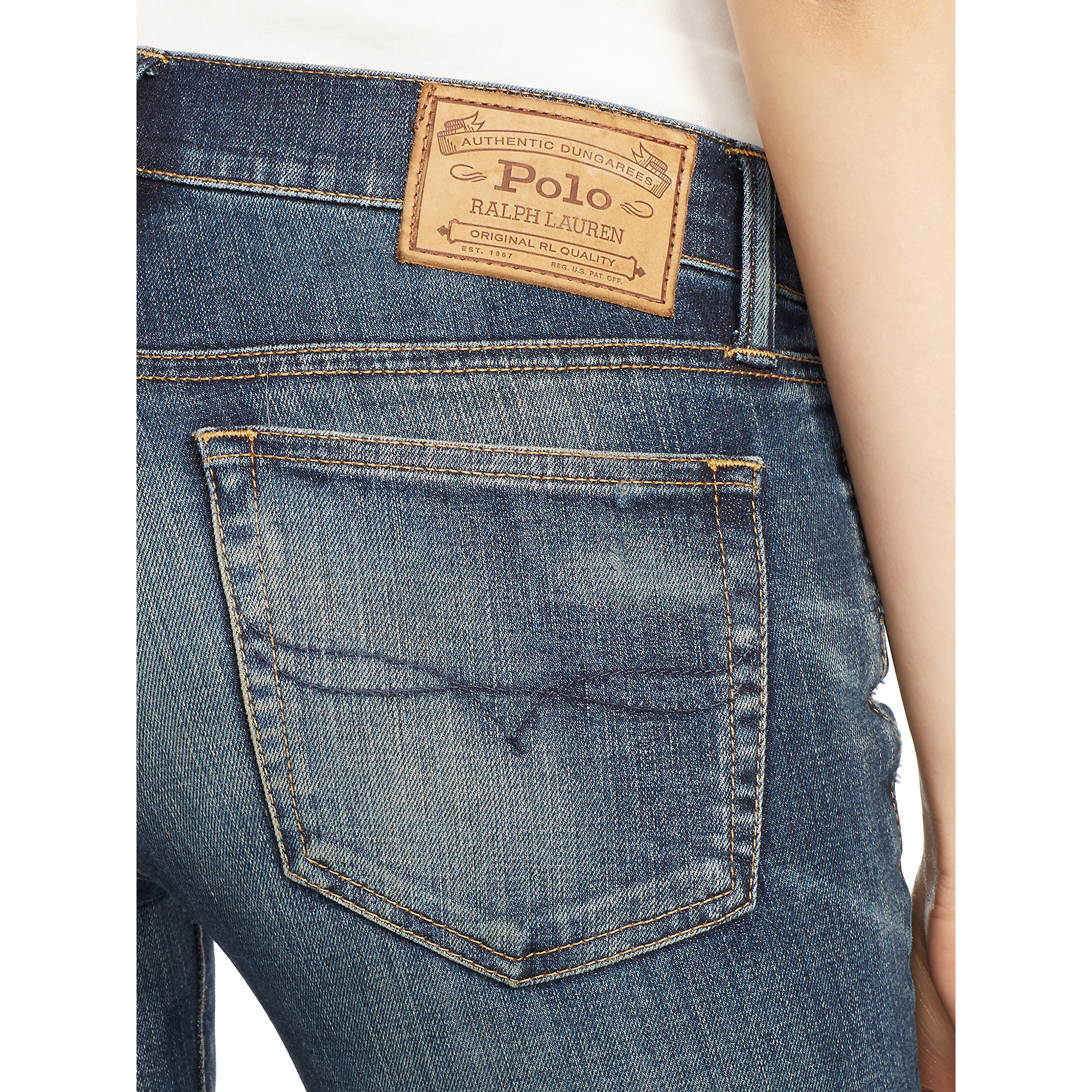 Polo Ralph Lauren Silk Tompkins Skinny Jean in Blue | Lyst