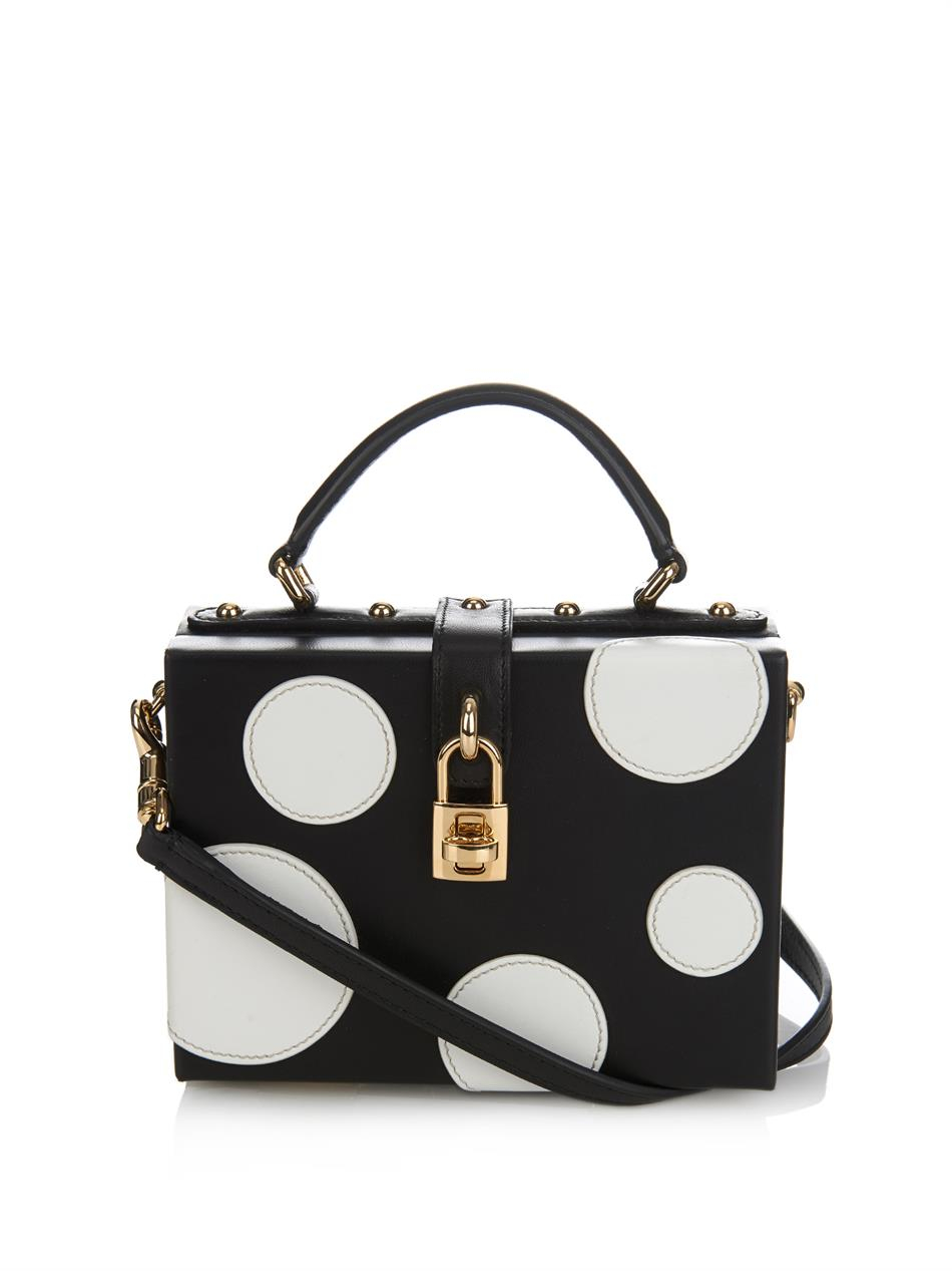 Dolce & Gabbana Polka-dot Appliqué Leather Cross-Body Bag in Black | Lyst