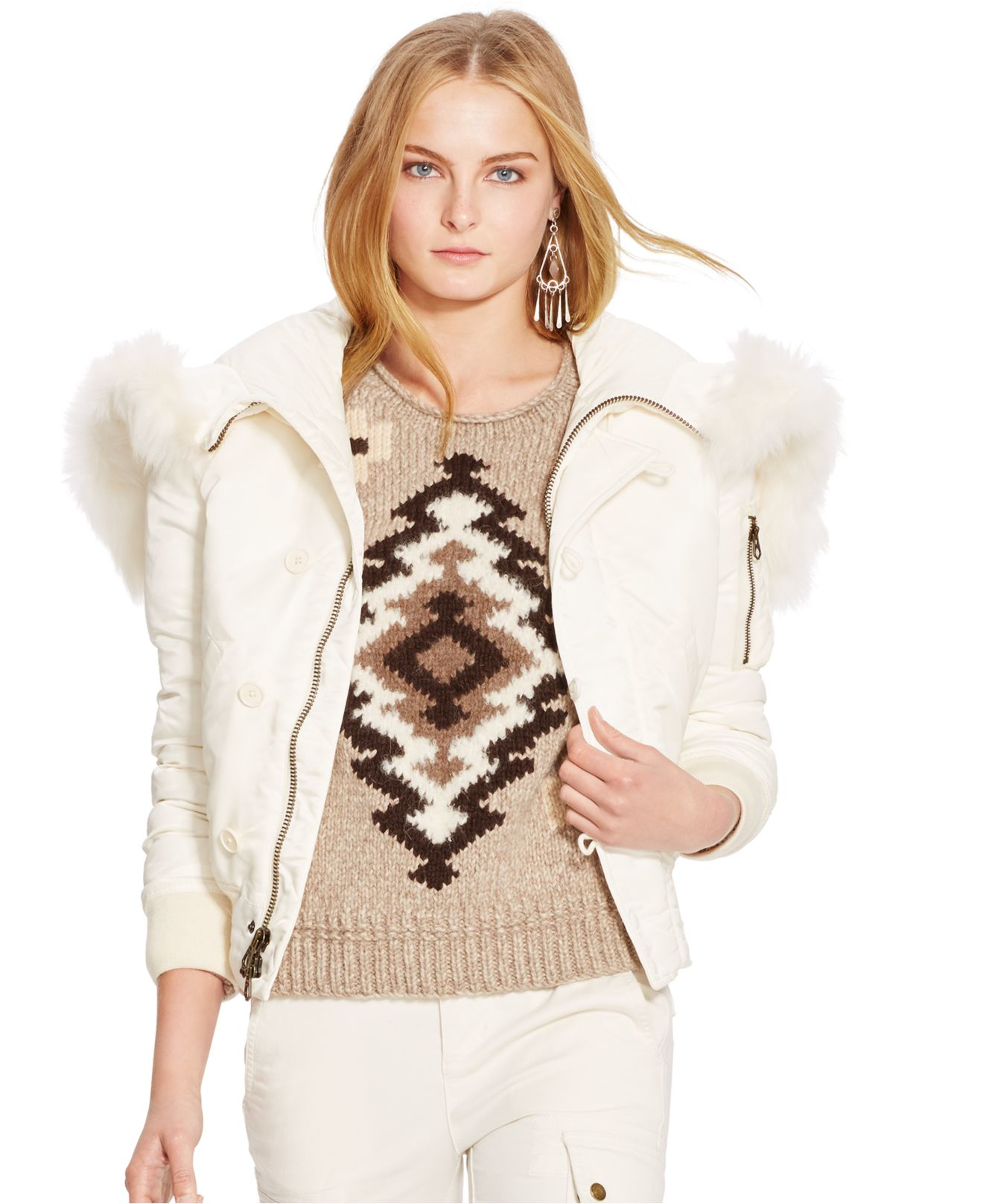 ralph lauren fur hood jacket