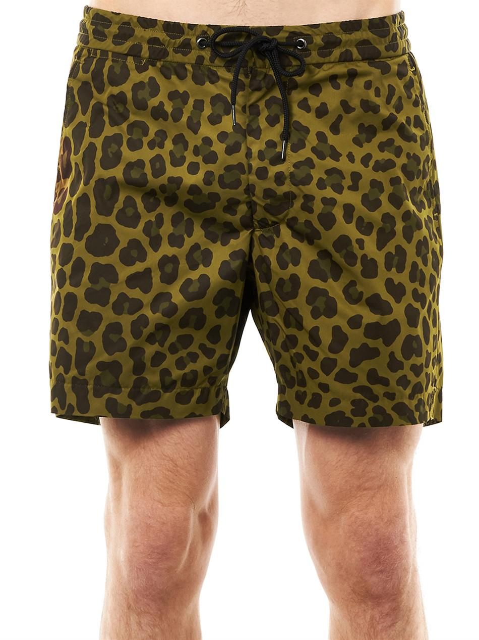 leopard print mens swim shorts