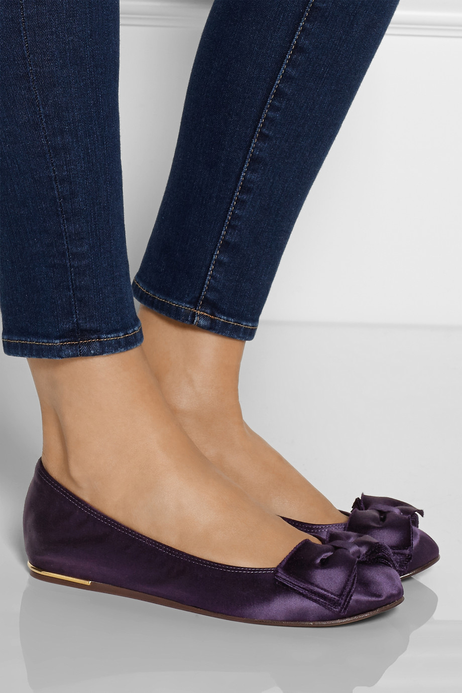 satin ballerina flats