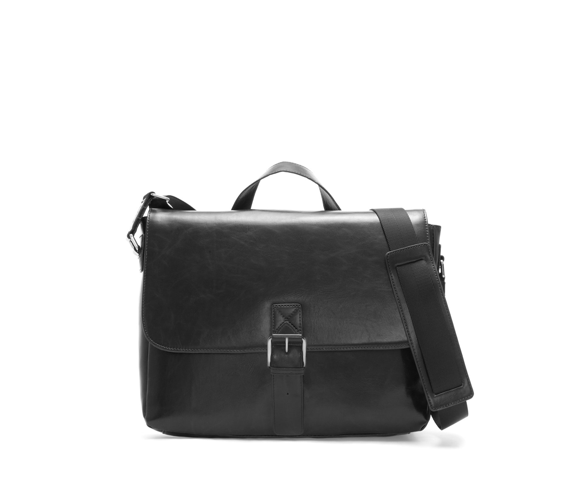 Zara Buckled Messenger Bag in Black for Men | Lyst