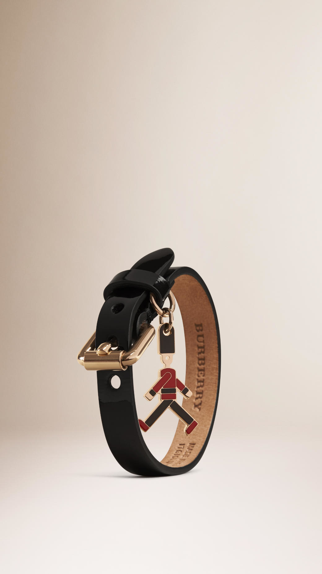 Burberry The Guardsman Charm Patent Leather in Black - Lyst