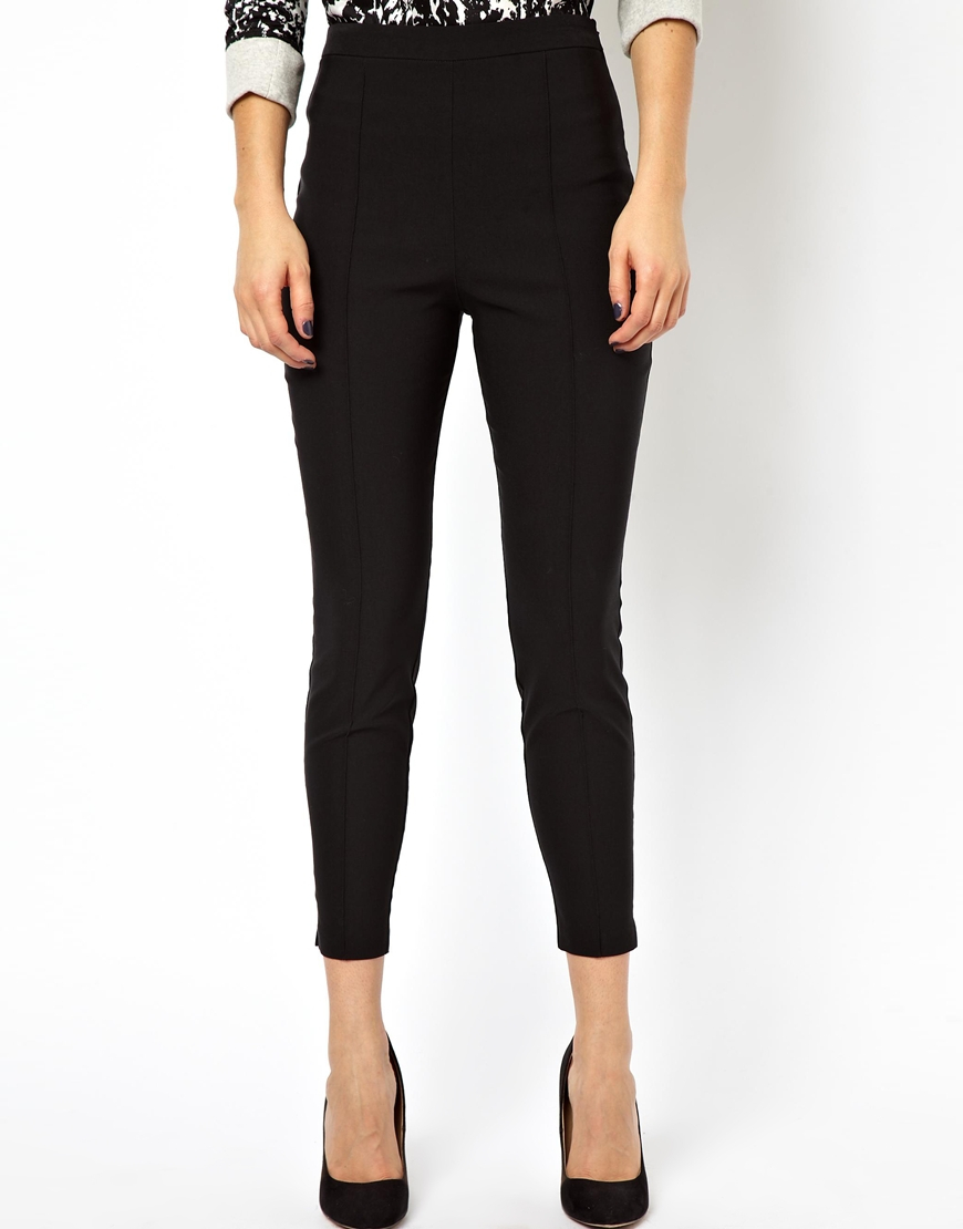skinny cropped black trousers