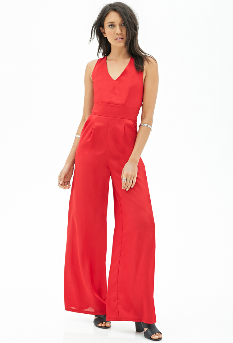 forever 21 jumpsuit red