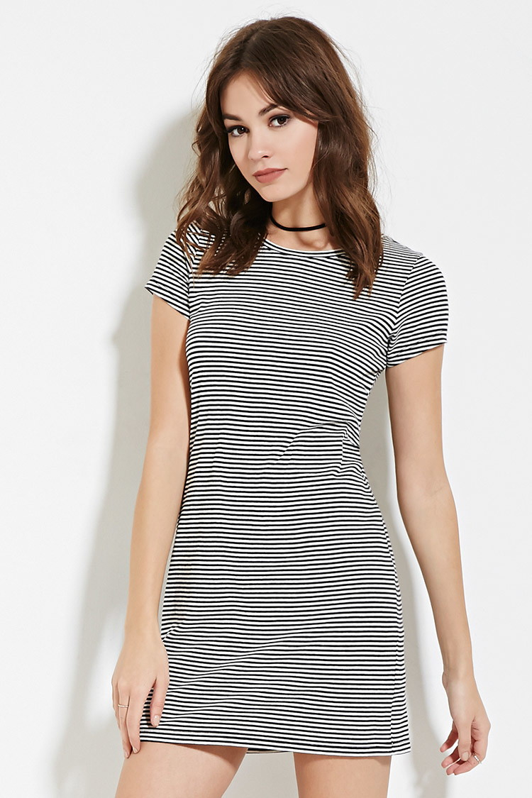 black striped t shirt dress
