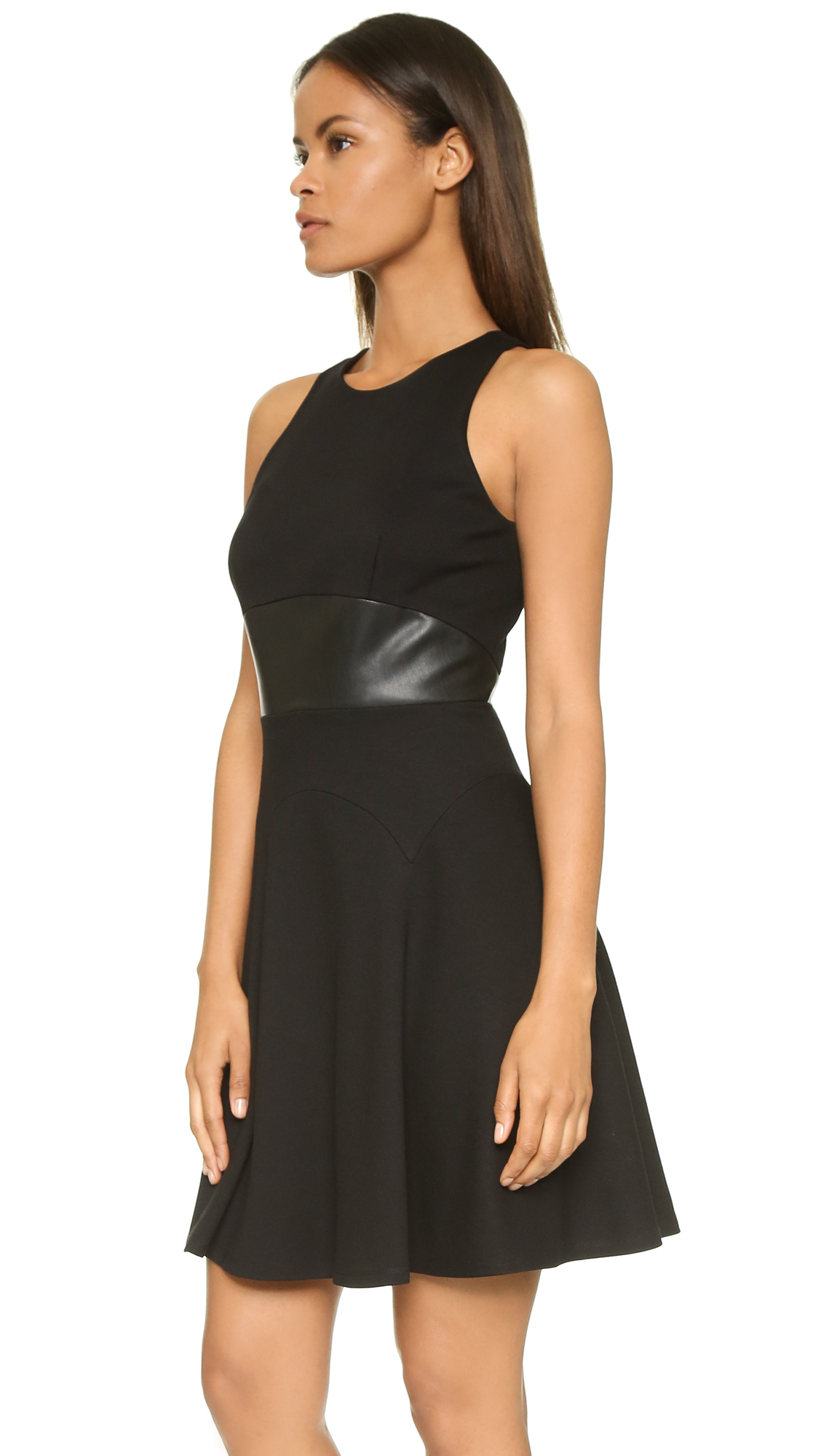 5th & Mercer Flare Mini Dress - Black - Lyst