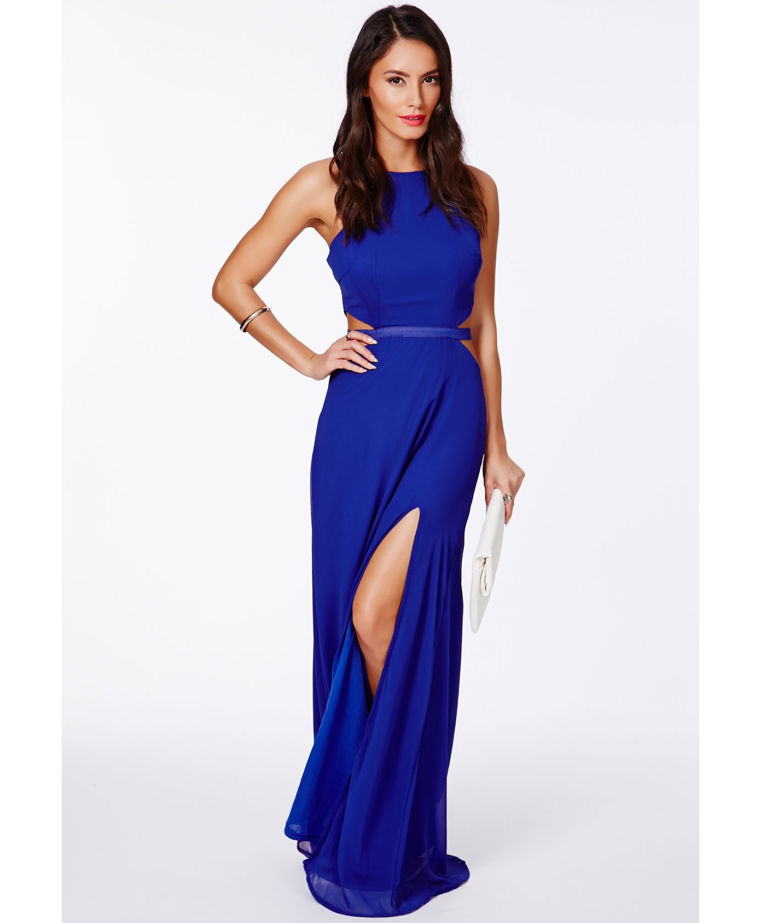 Blue cut out dress