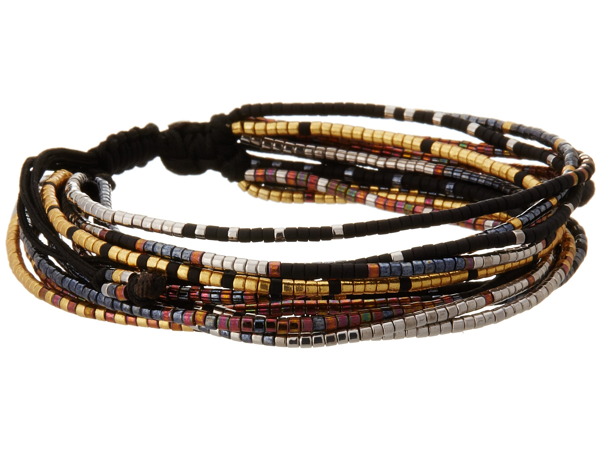 Black and Gold Seed Bead Necklace-Single Strand