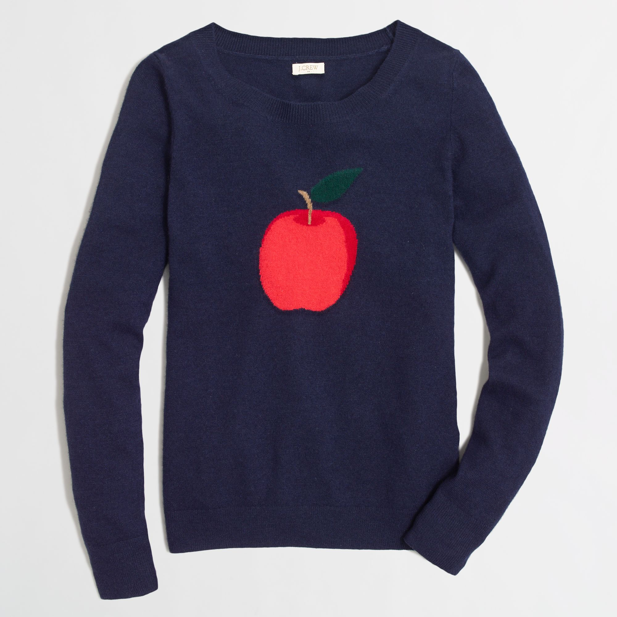 J.Crew Factory Intarsia Apple Sweater in Blue | Lyst