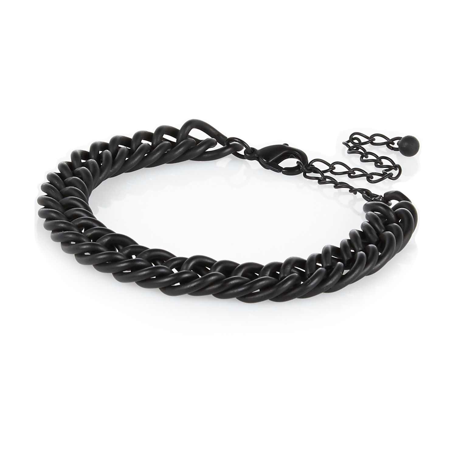 River island Black Matt Chunky Chain Bracelet in Black for Men Lyst