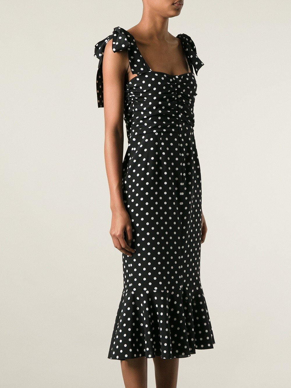 Dolce & Gabbana Polka Dot Dress in Black | Lyst