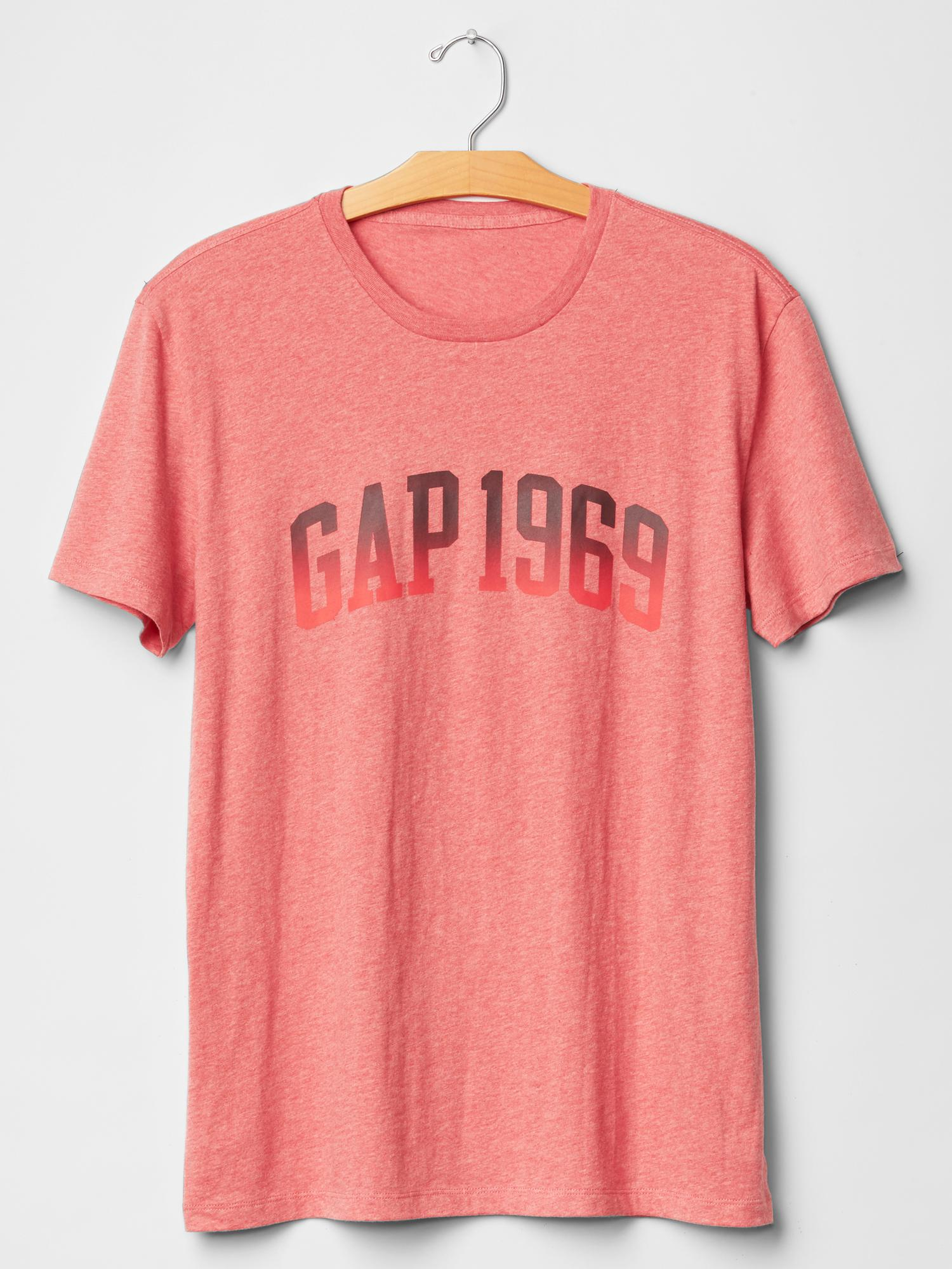 Gap 1969 Logo Ombre T-shirt in Red for Men (red heather) | Lyst