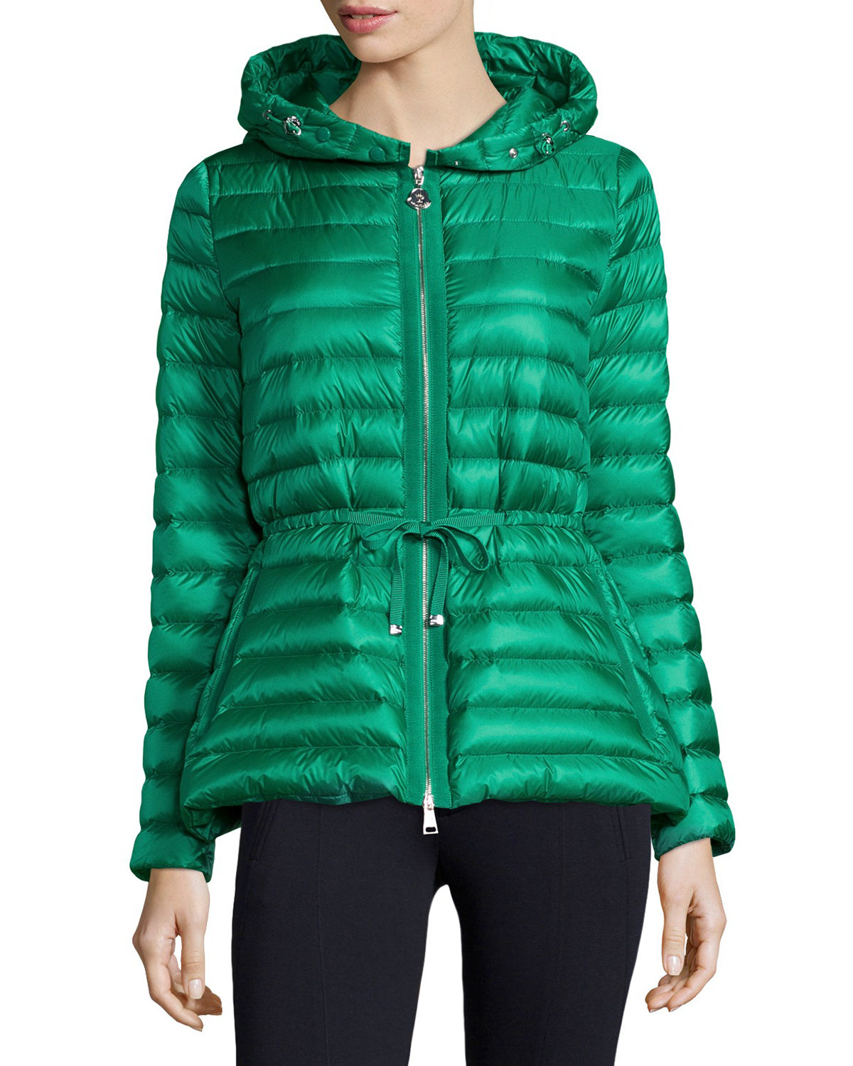 camel hooded puffer jacket