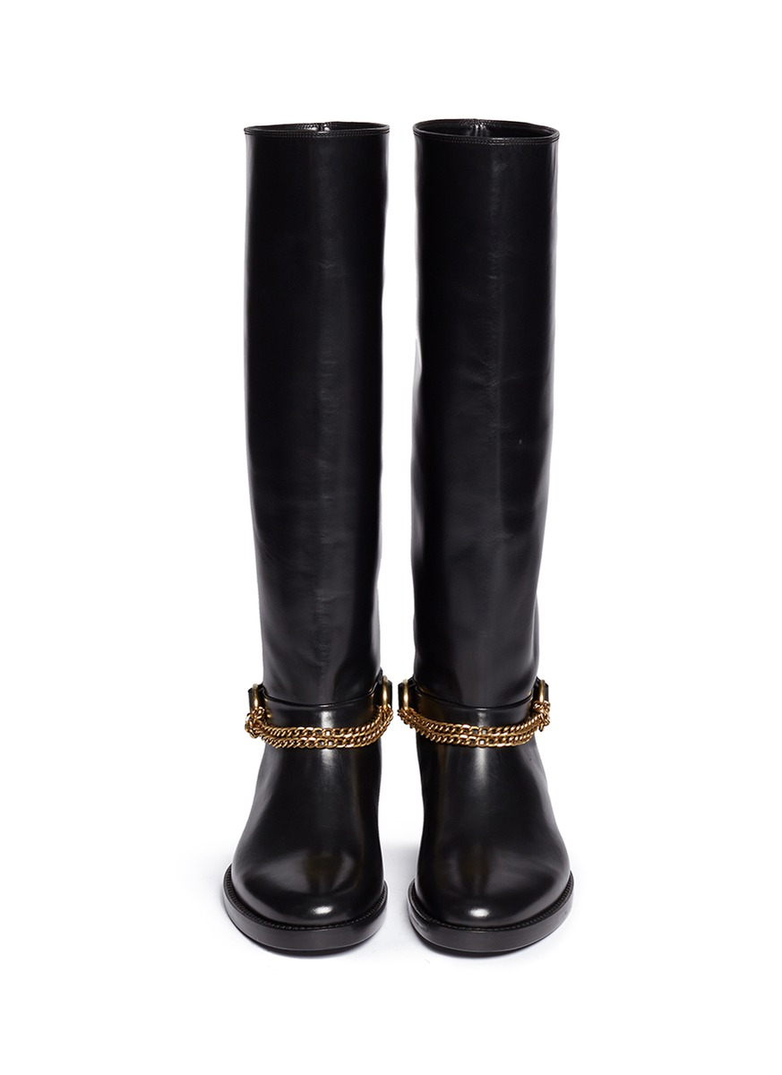 lanvin chain boots