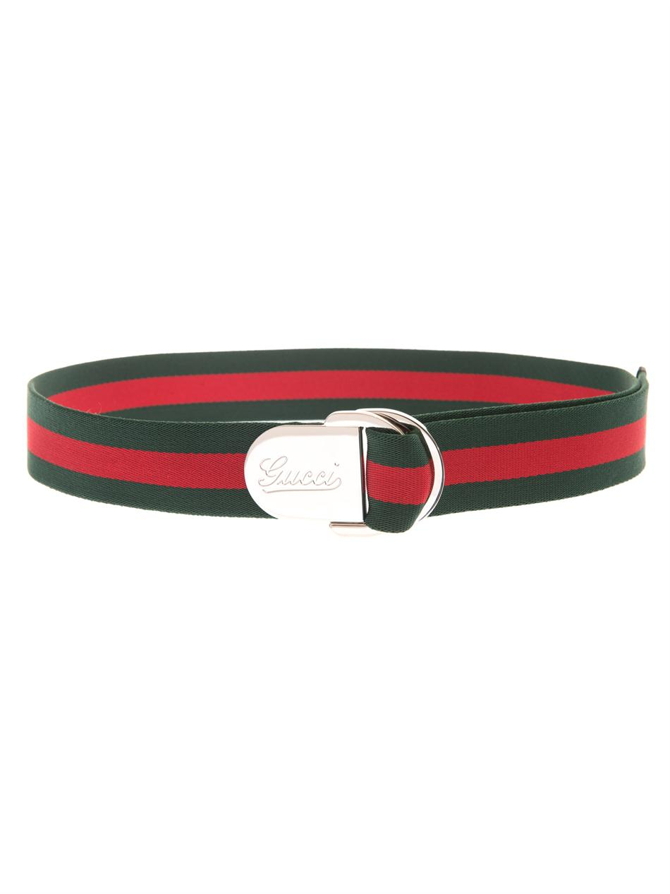 Gucci Striped Canvas Ribbon Belt in 