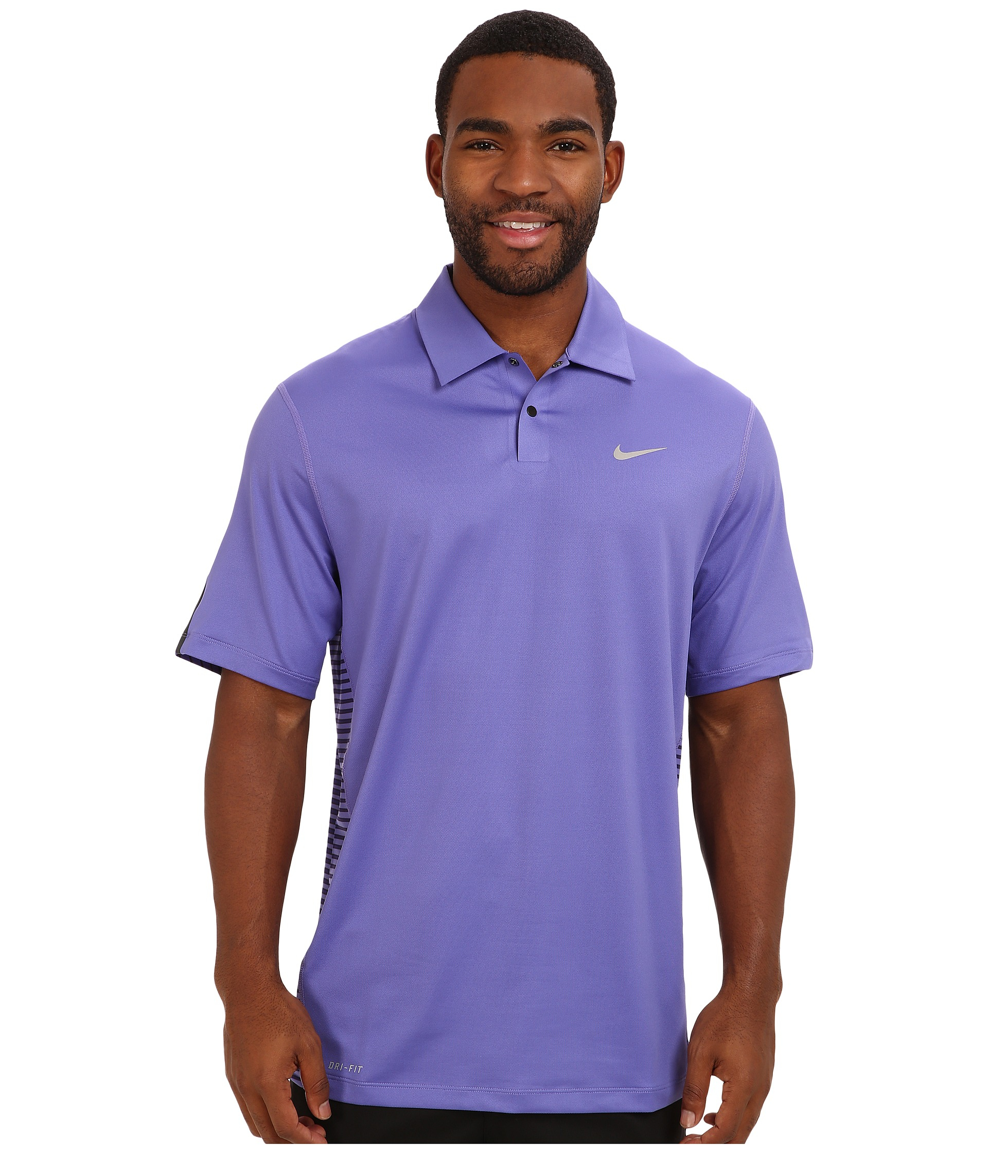 Nike Tiger Woods Engineered Stripe Polo in Purple for Men | Lyst