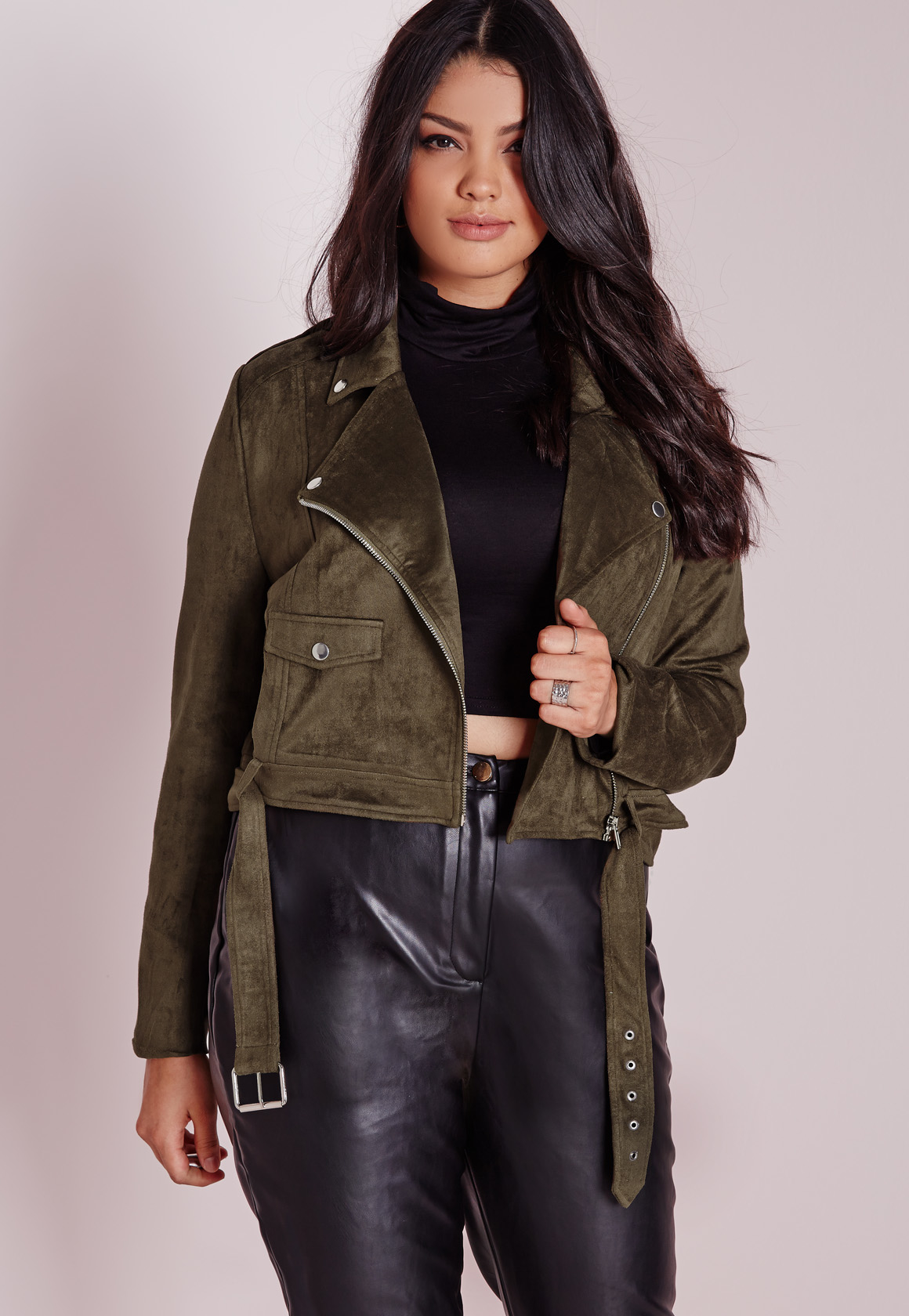 plus size faux suede jacket