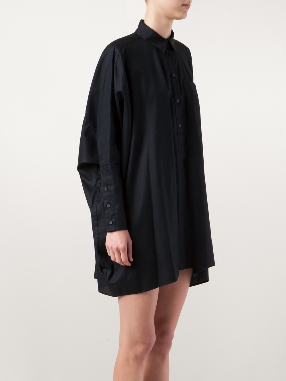 MM6 by Maison Martin Margiela Shirt Dress in Black - Lyst