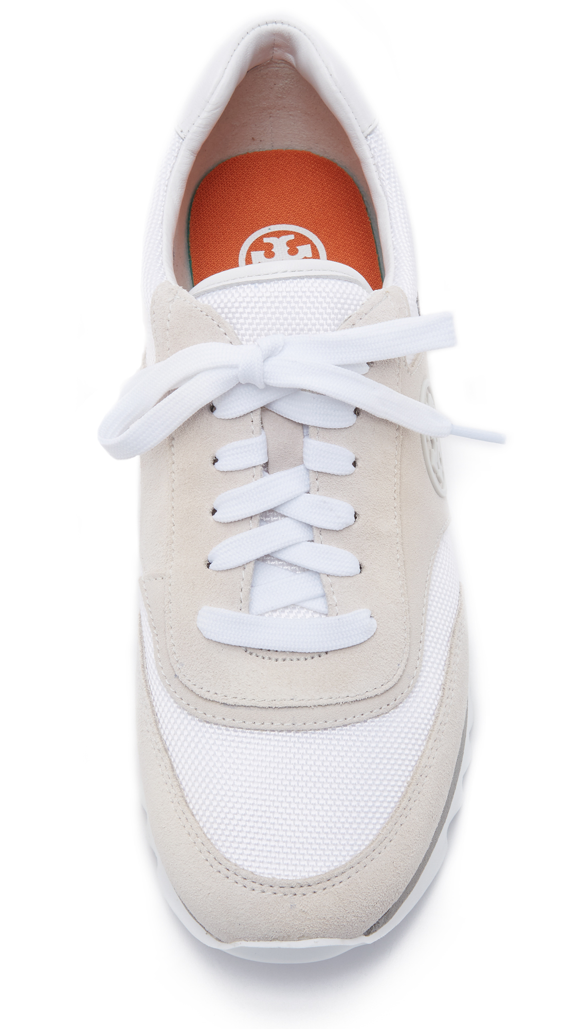 Tory Burch Sawtooth Logo Trainer Sneakers in White | Lyst