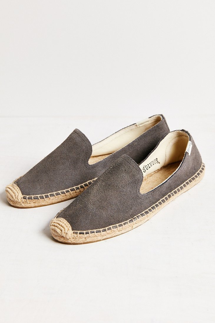Lyst - Soludos Suede Slip-on Espadrille Shoe in Gray