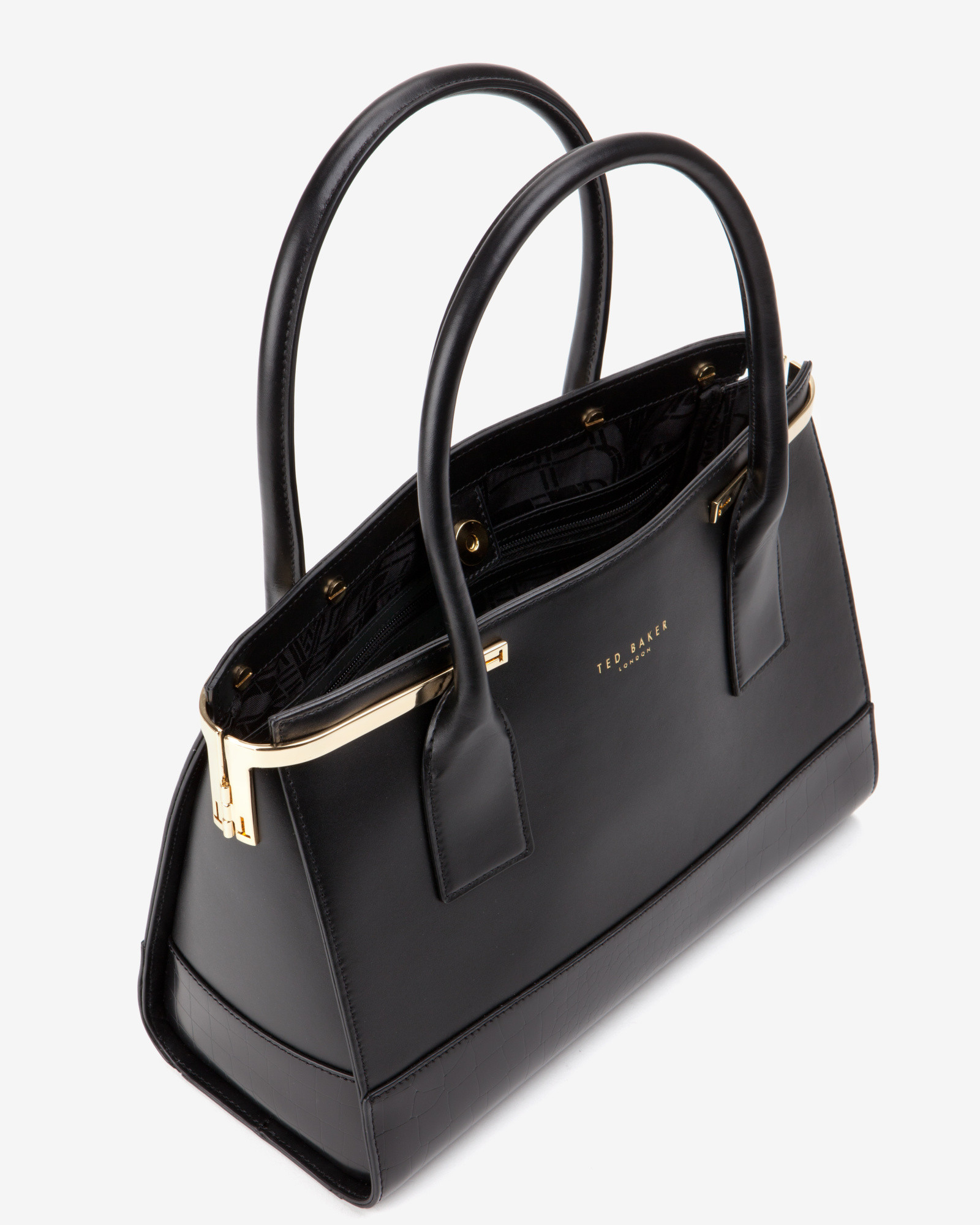 black textured leather tote bag | lyst
