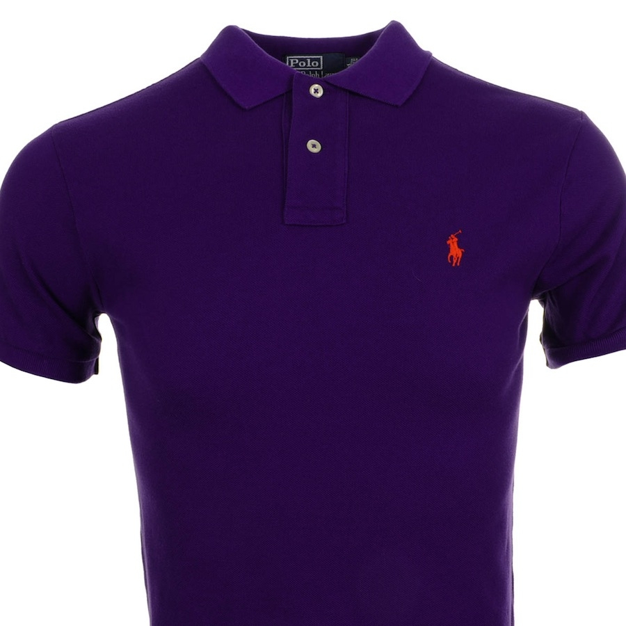 Ralph Lauren Cotton Slim Fit Polo T Shirt Chalet in Purple for Men - Lyst