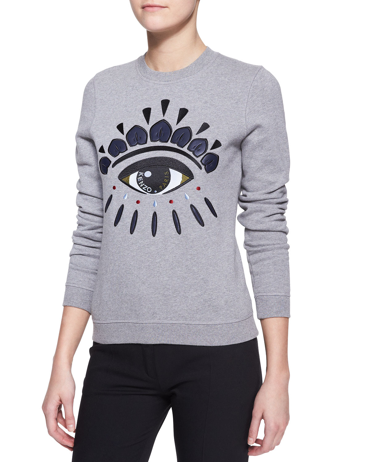 トップス KENZO Grey Eye Sweatshirt Kenzo Eye Sweatshirt, $315 | farfetch.com | Lookastic