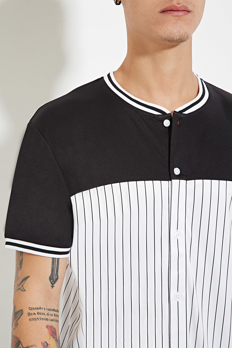 Lyst Forever 21 Stripe Baseball Jersey in White
