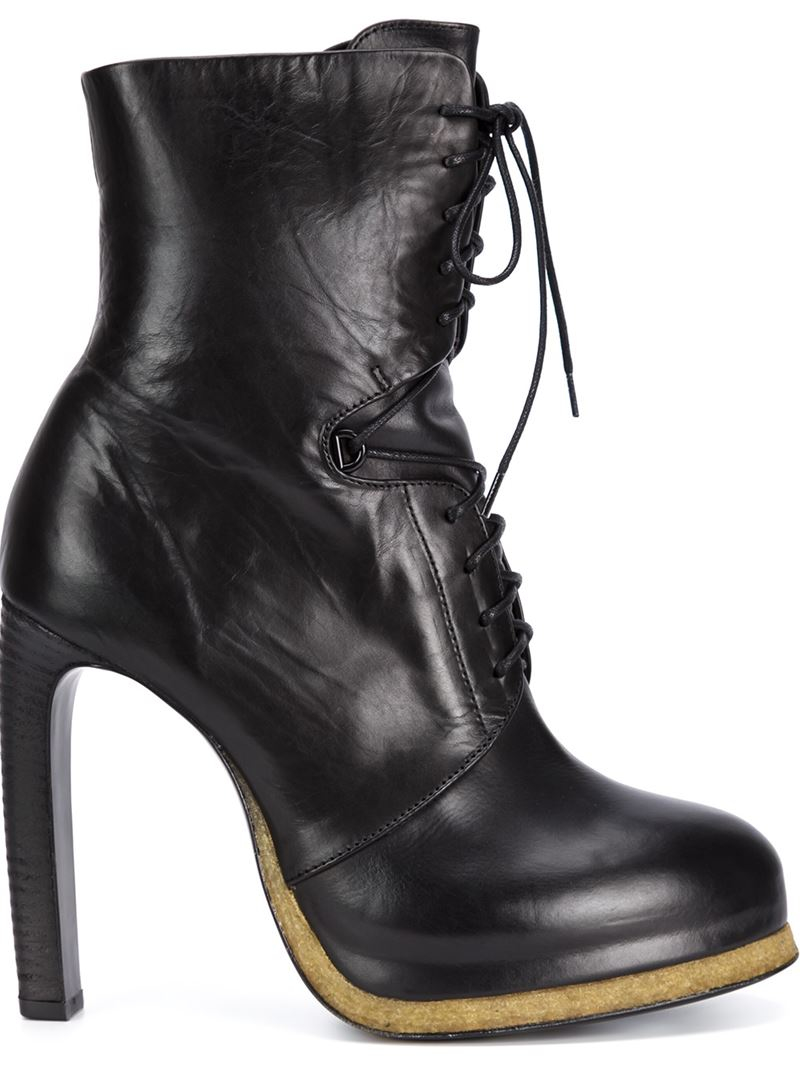 lace up high heels boots vic mati 233 high heel lace up boots in black lyst lace up high heels boots vic mati 233 high heel lace up boots in black lyst