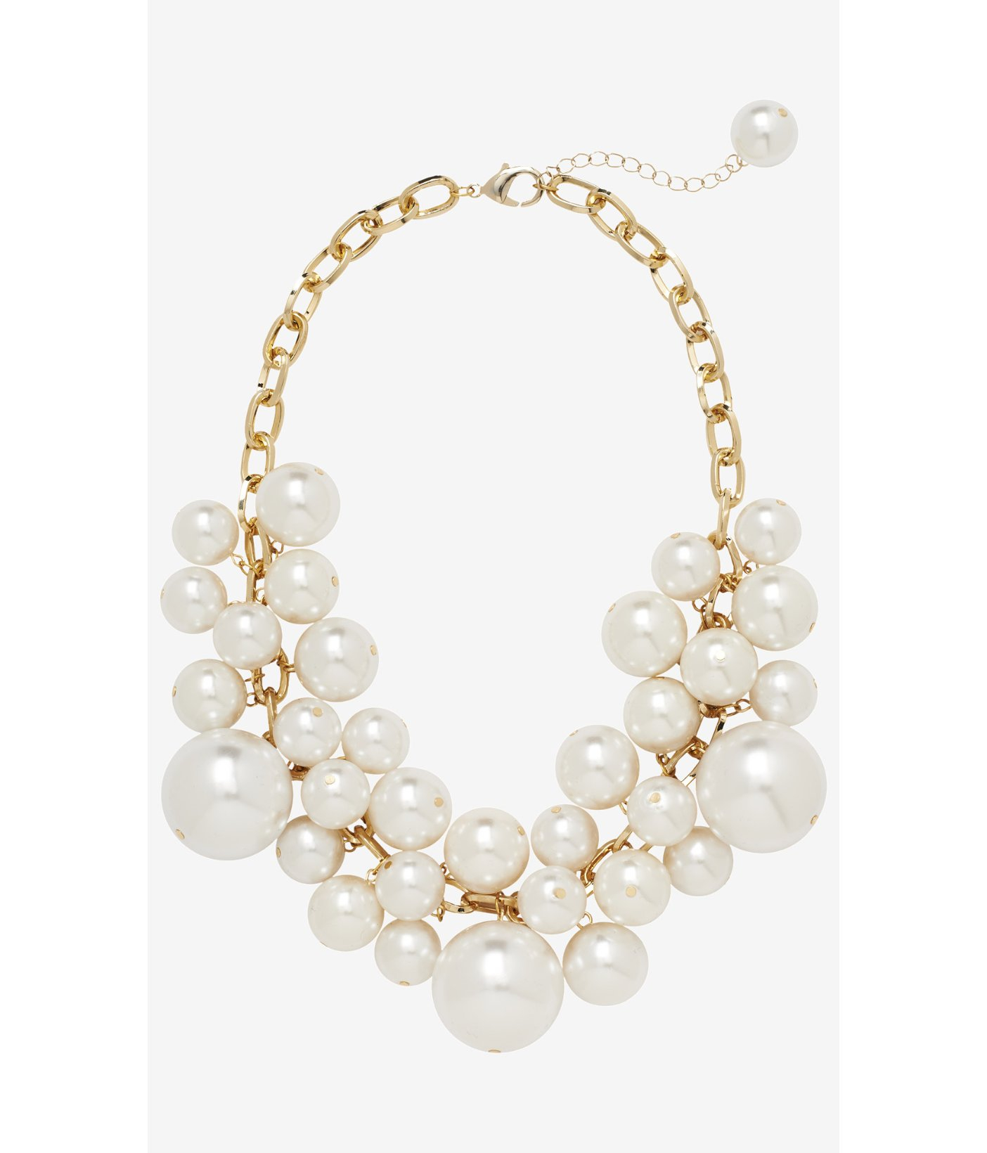 Faux Pearl Bauble Necklace 